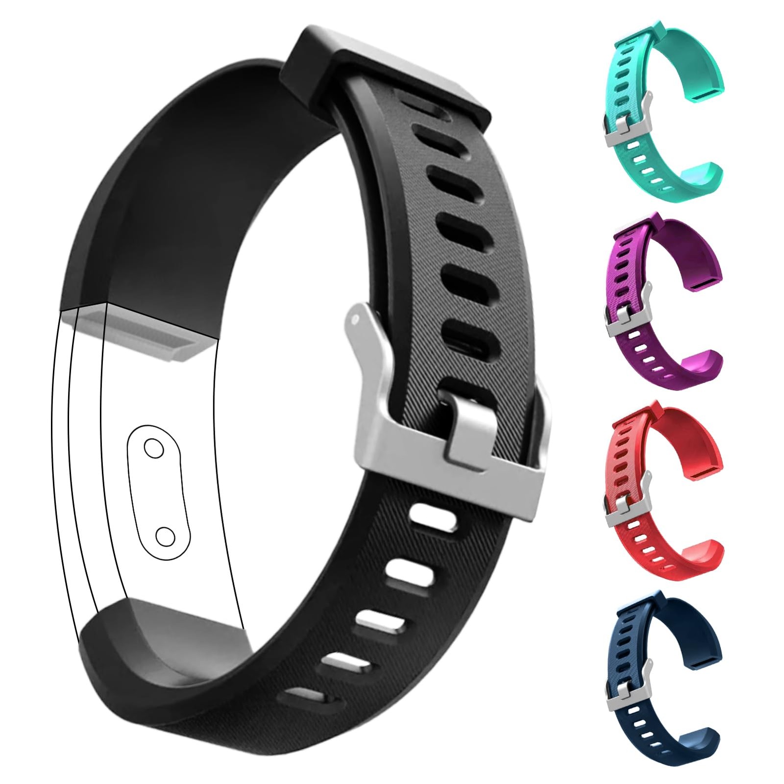 5 Pcs Watch Bands Replacement for ID115plus HR Only, Very Fit Pro Activity Fi…