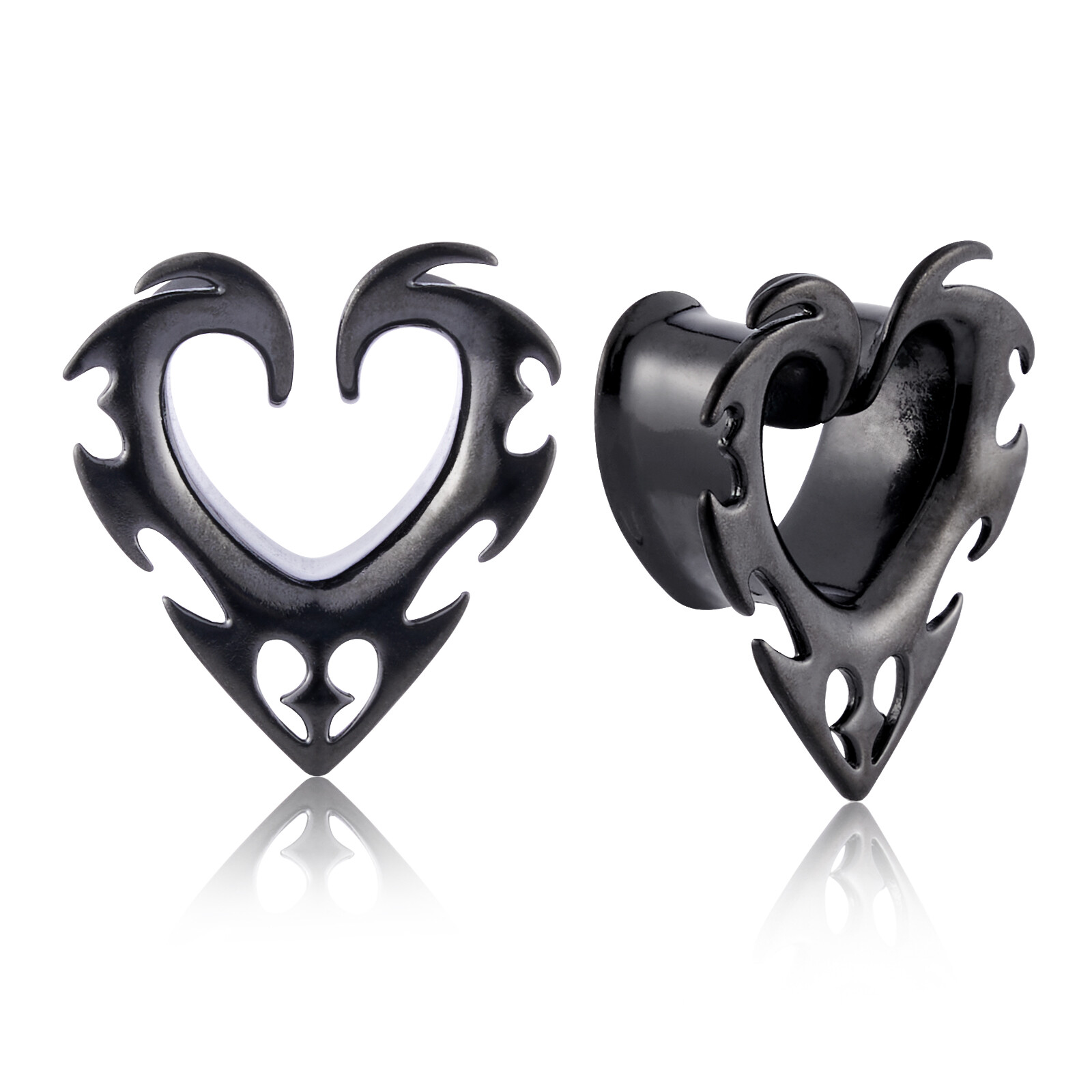 2pcs Hollow Stainless Steel Ear Plugs Tunnels Saddle Ear Gauges Spreader Earring