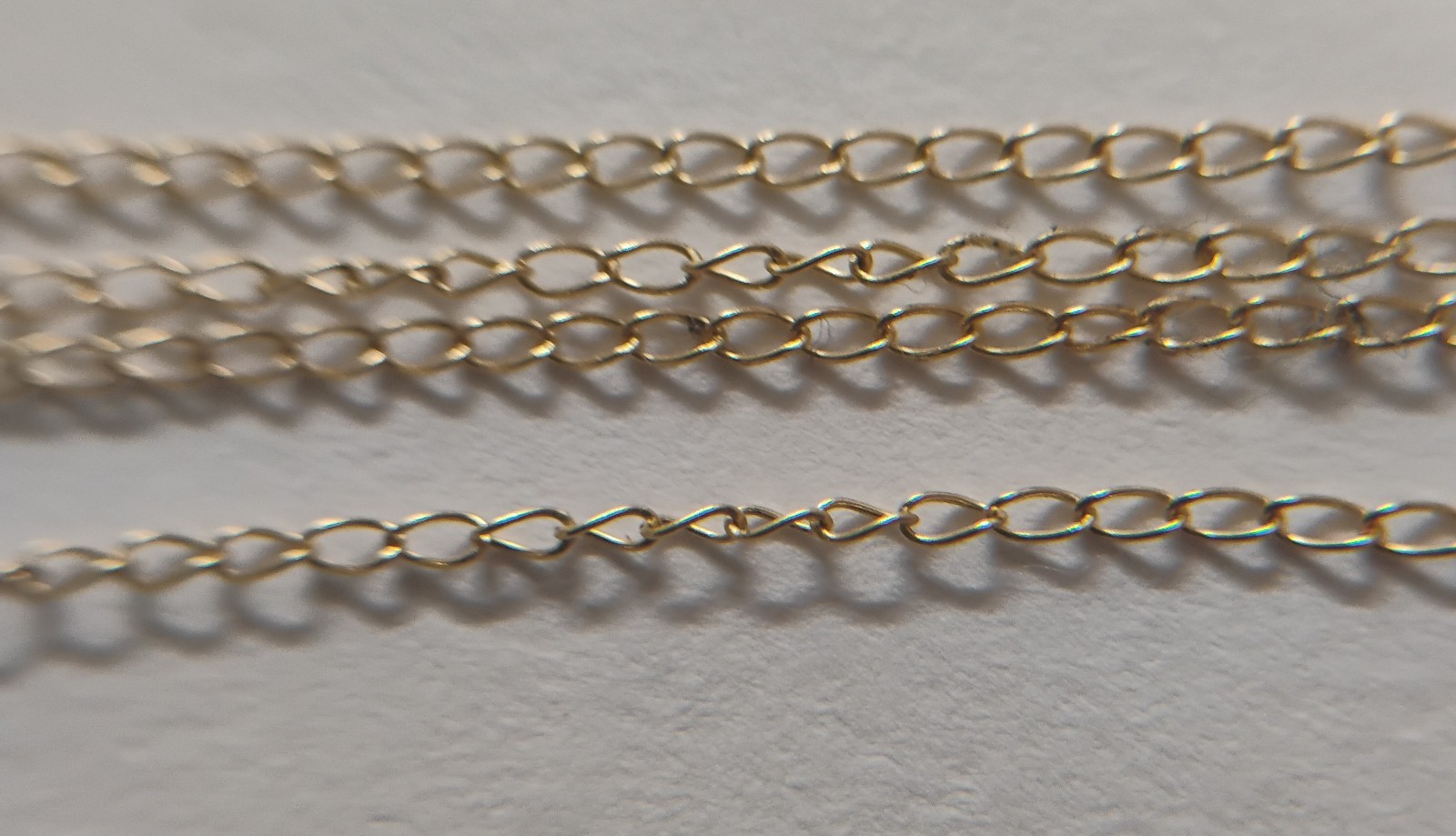 10kt Yellow Gold 18″ 1mm Chain Link Necklace Stamped 10K XL Dainty Not 14k