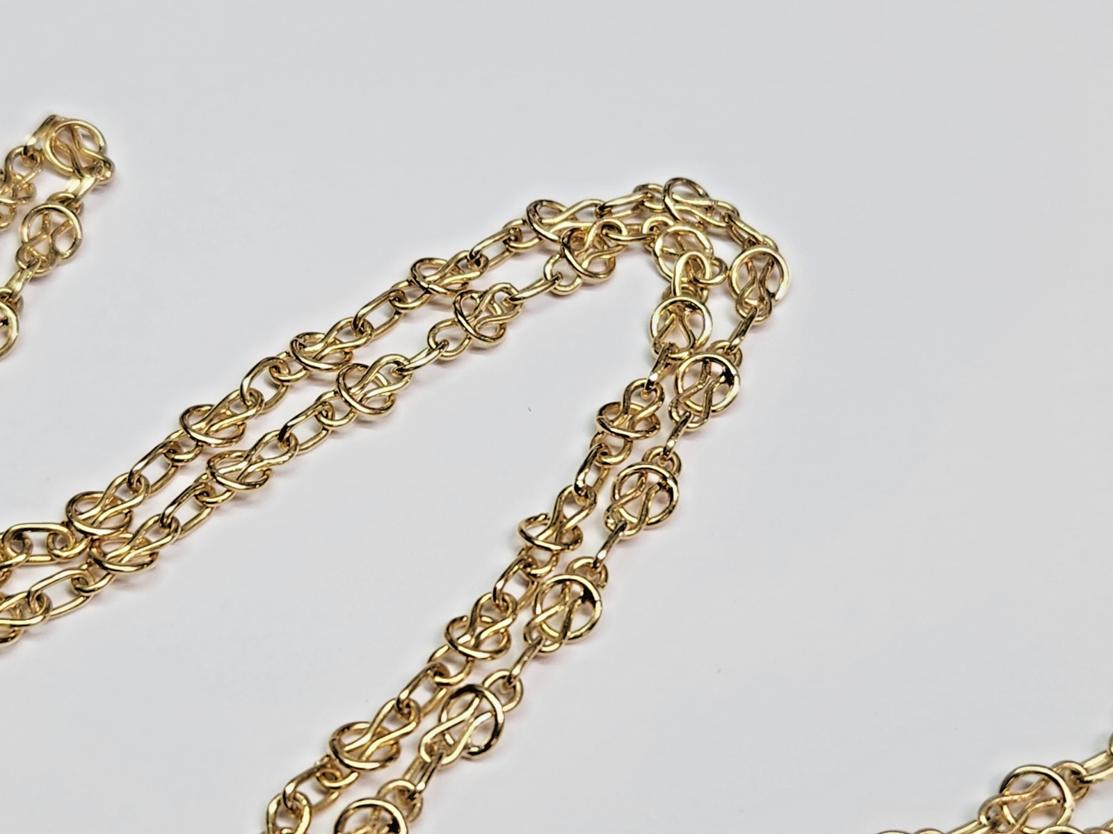 AWESOME 18k Gold 4.7mm Wide Handmade 21″ Fancy Link Chain
