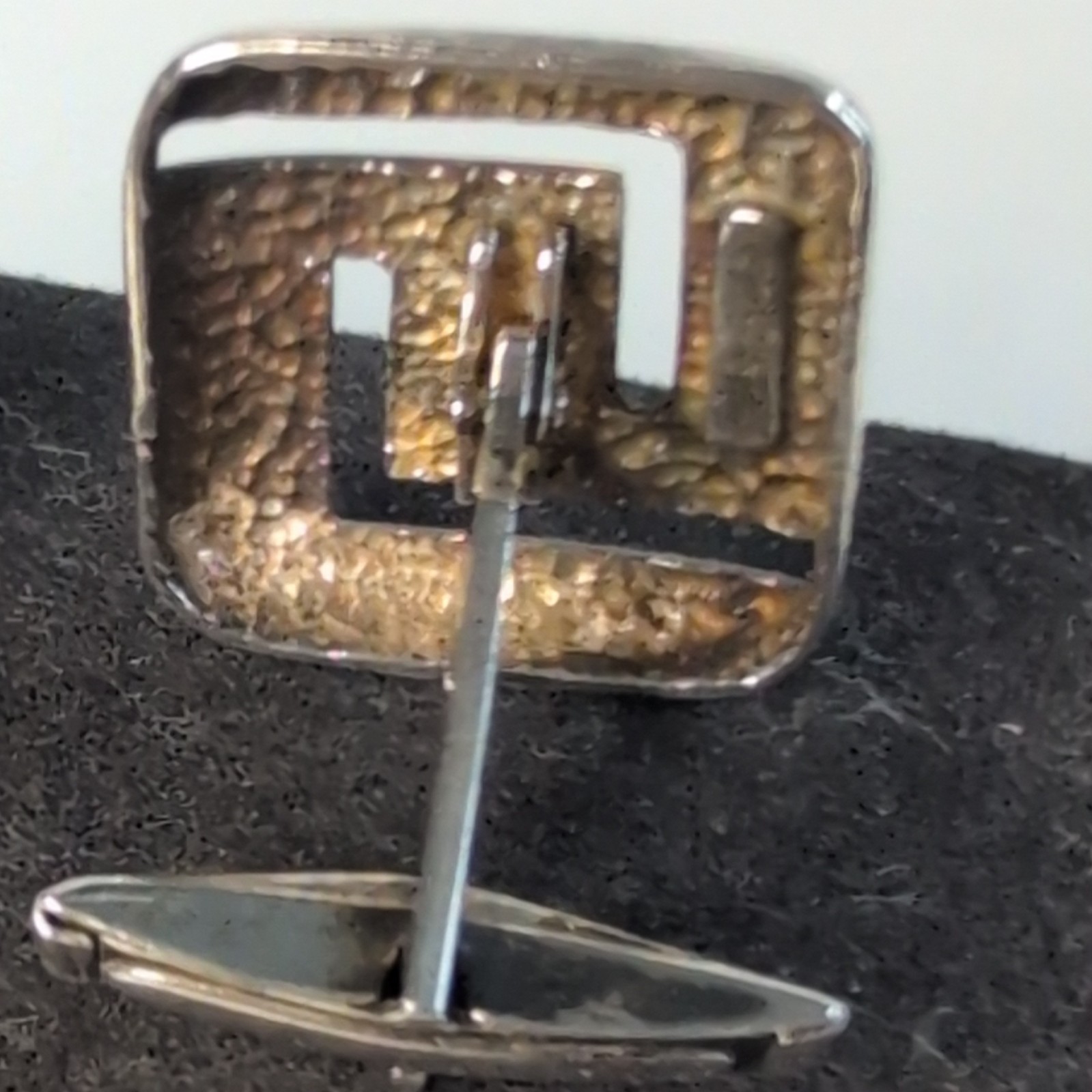 Vintage Sterling Silver Greek Key Cutout Cufflinks