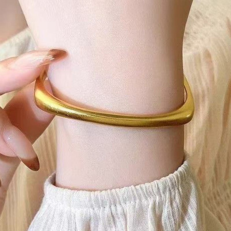 VTG Square Cuff Bracelet Bangle Gold-plated (NOT SURE), 8 inch (adjustable)