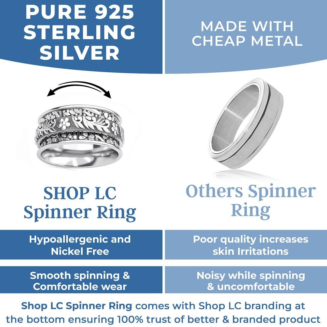 Spinner Ring in Sterling Silver, Promise Rings Size 5.0 4.90 Grams