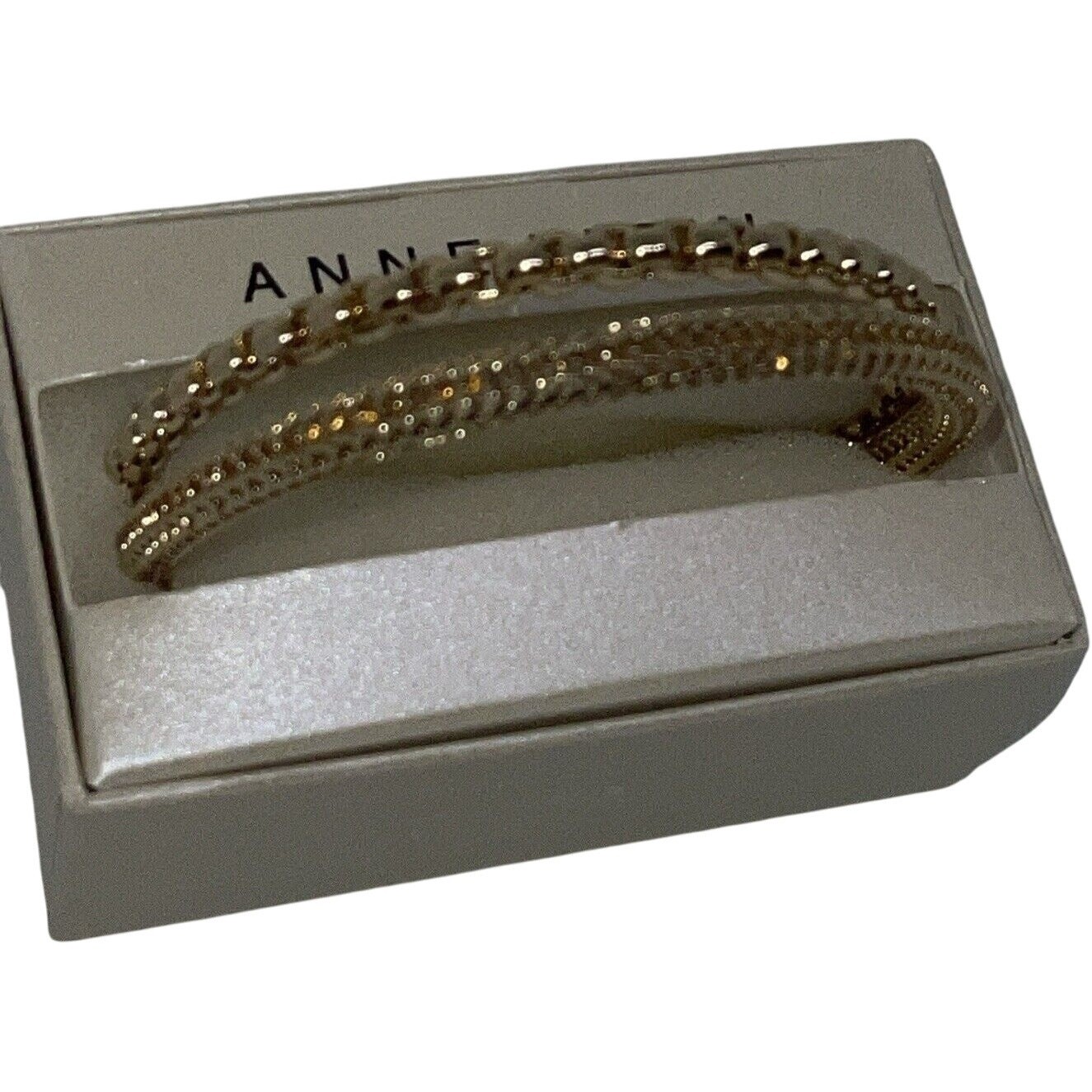Anne Klein Gold Tone Bangle Bracelet (2 Piece Set) Trendy Stacking Style NWT