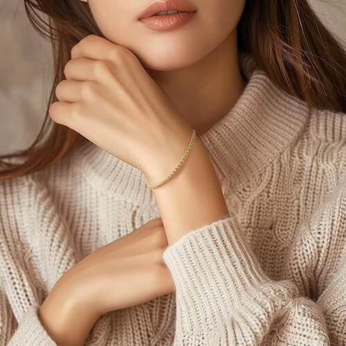 Italian 14k Gold Bracelet Corda a Stella Star Rope Solid Sparkling Italia 6.5 in