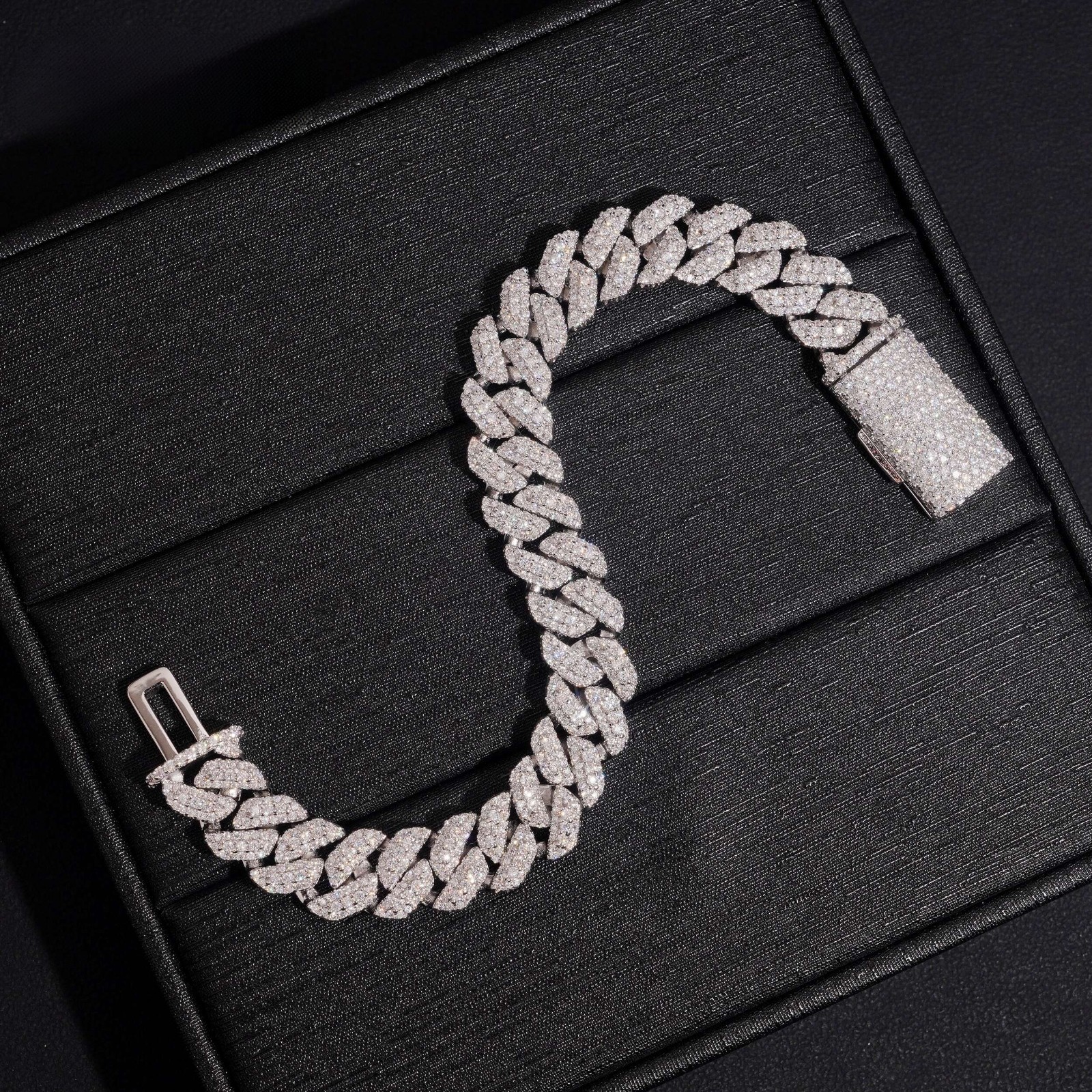 Bracelet 10mm Hip Hop VVS Moissanite Bracelet Brass Moissanite Cuban Link Bracel