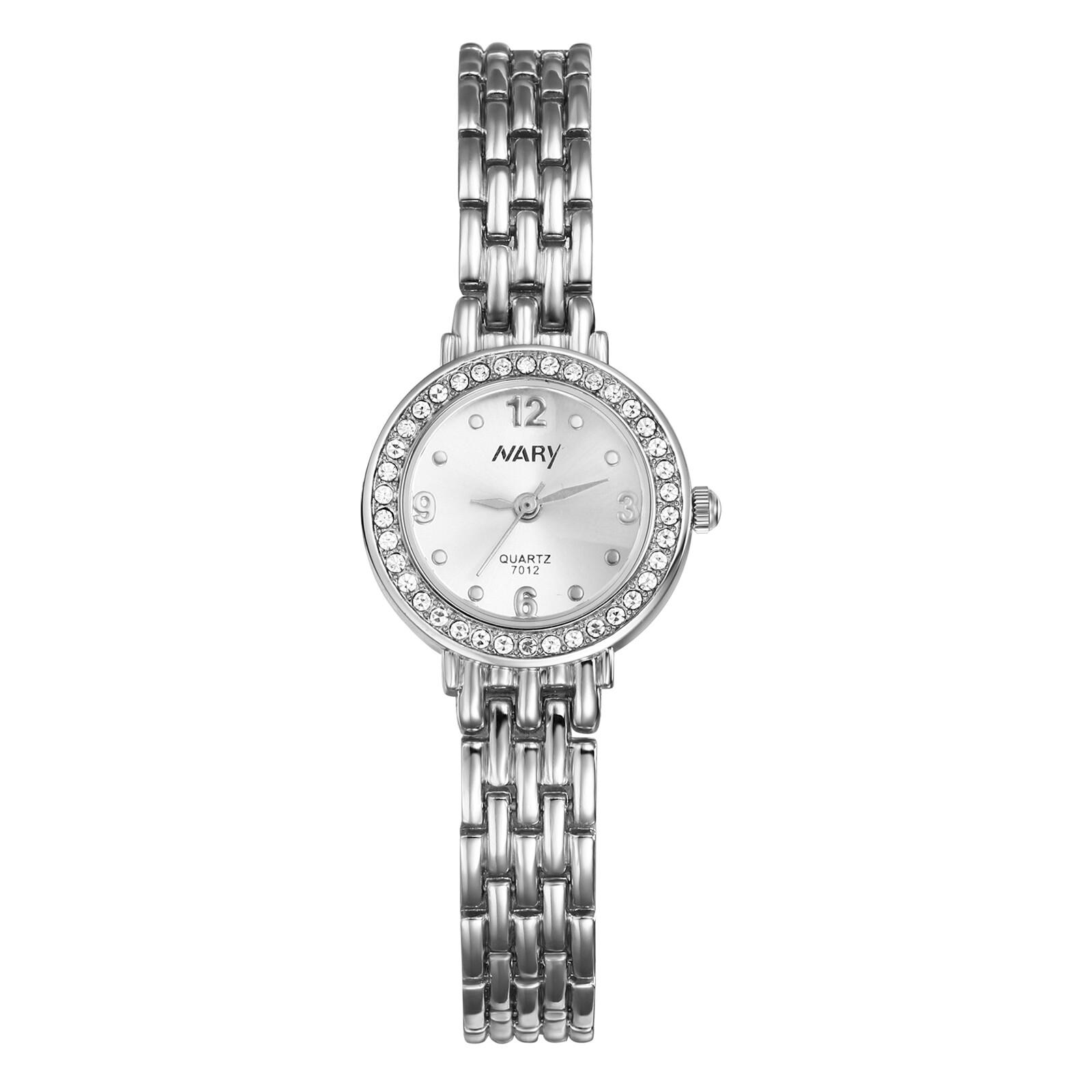 Women Ladies Quartz Watch Stainless Steel Bling Rhinestone Waterproof Wristwatch