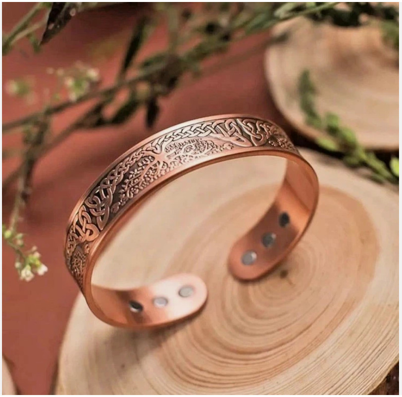 Men’s Bracelet Magnetic Therapy Arthritis Pain Relief Pure Solid Copper Bangle