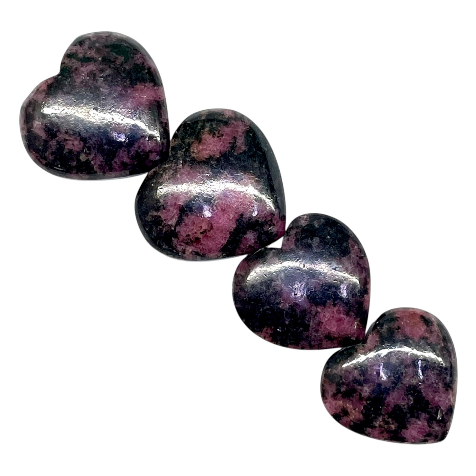 4 Pcs Natural Red Rhodonite 25-29mm Heart Shape Pendant Size Loose Gemstones Lot