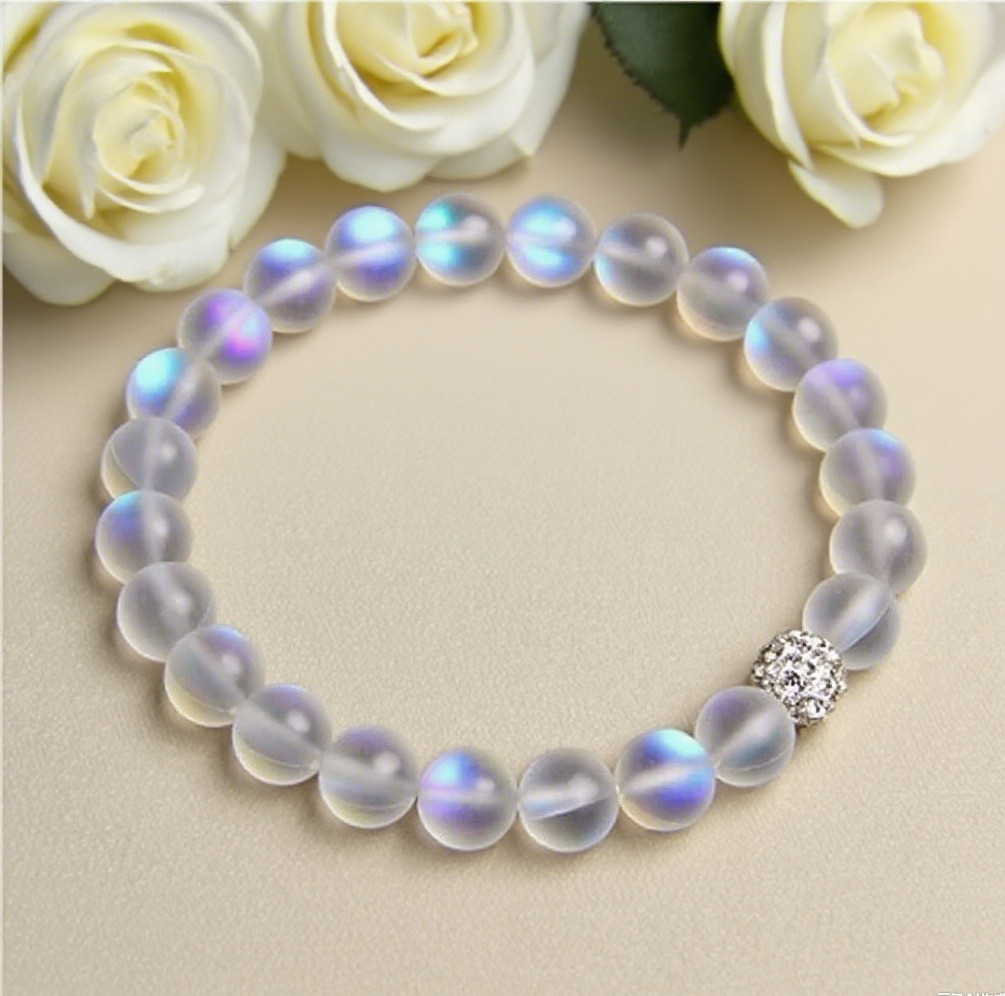Natural Angel Aura Quartz 8mm Bracelet Gemstone Healing Crystal Gift