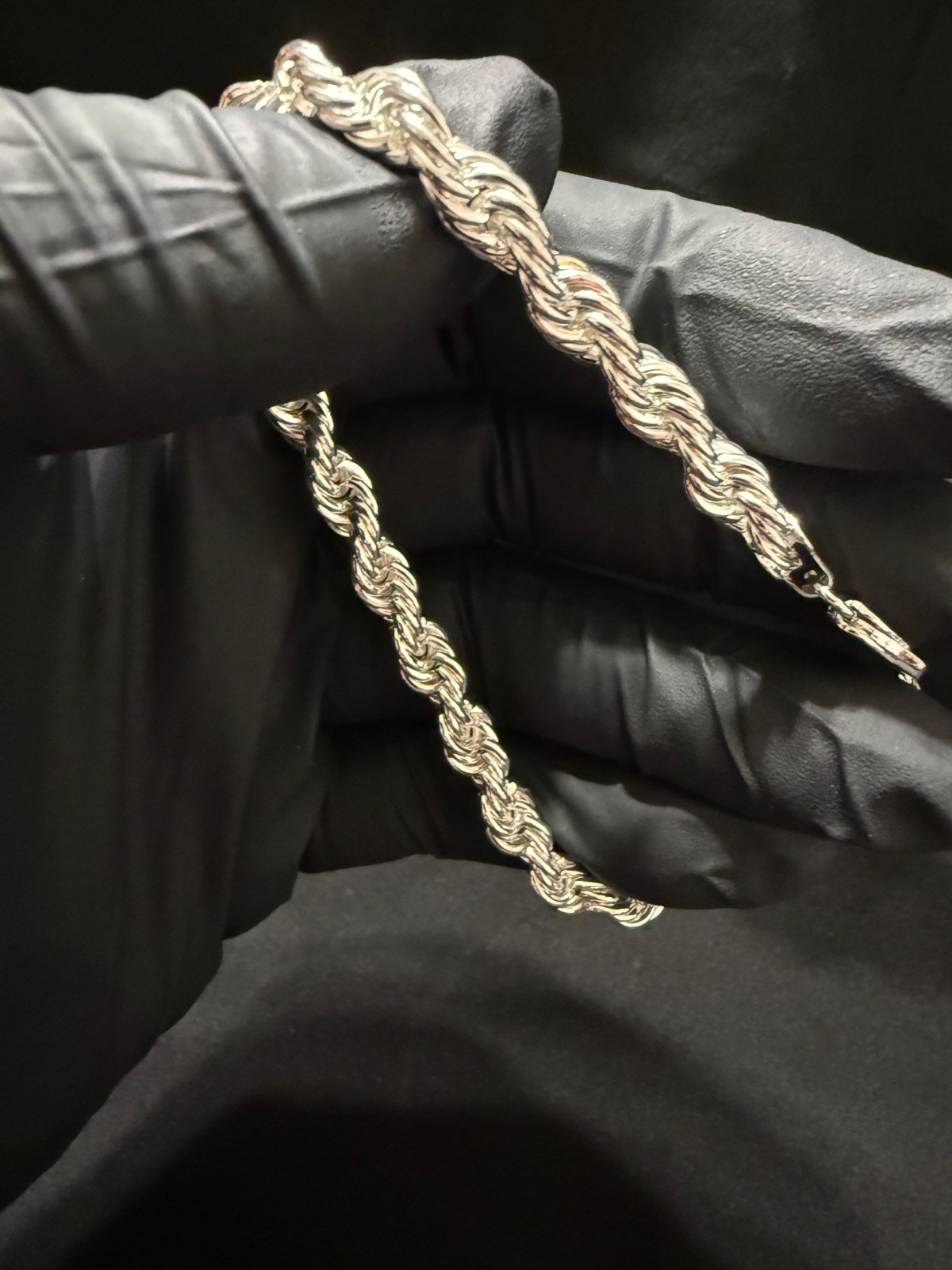 silver filled rope bracelet 9 inch 5mm lobster clasp