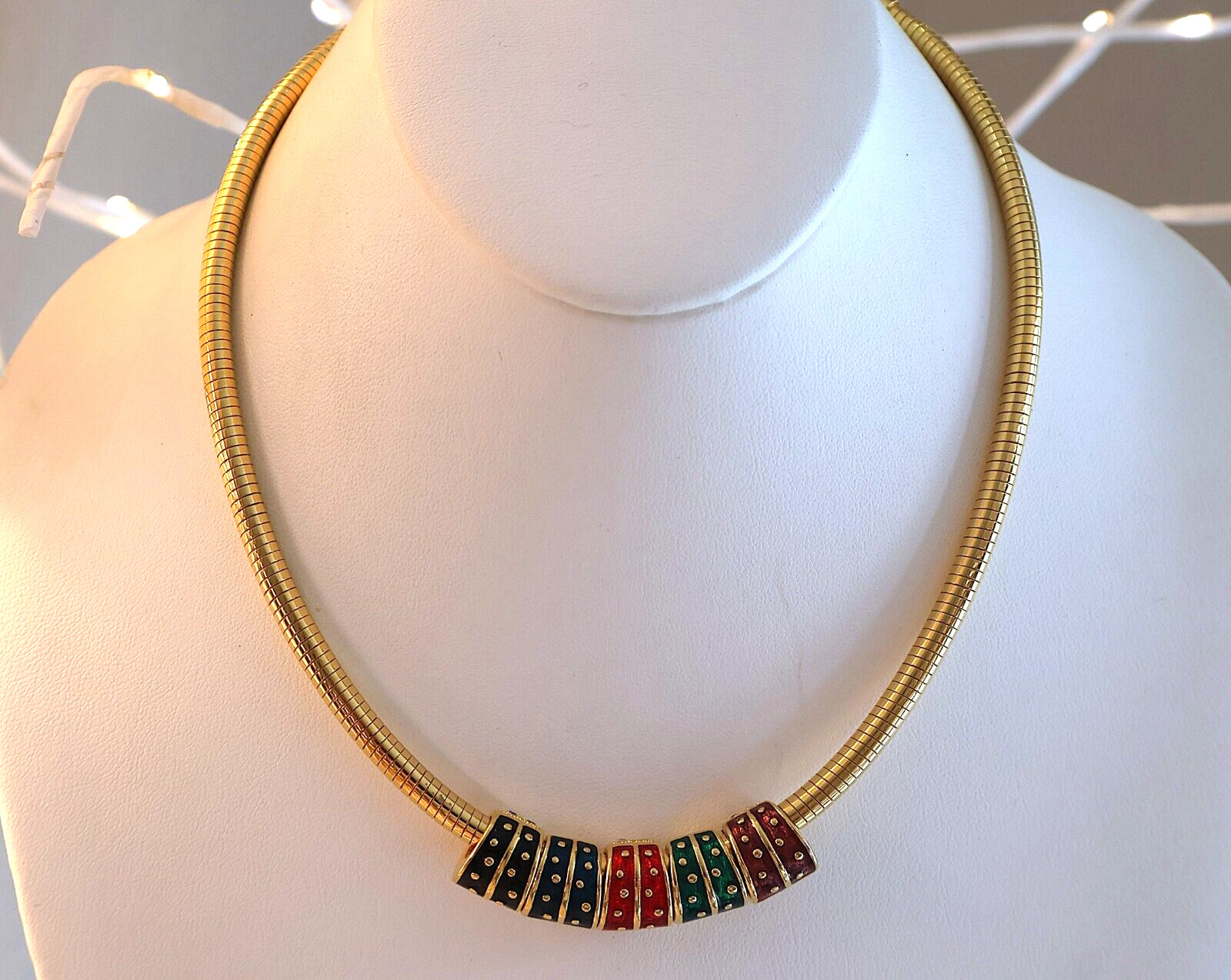 Vintage Joan Rivers Omega Necklace Interchangeable Double Sided 16 – 19″ N177