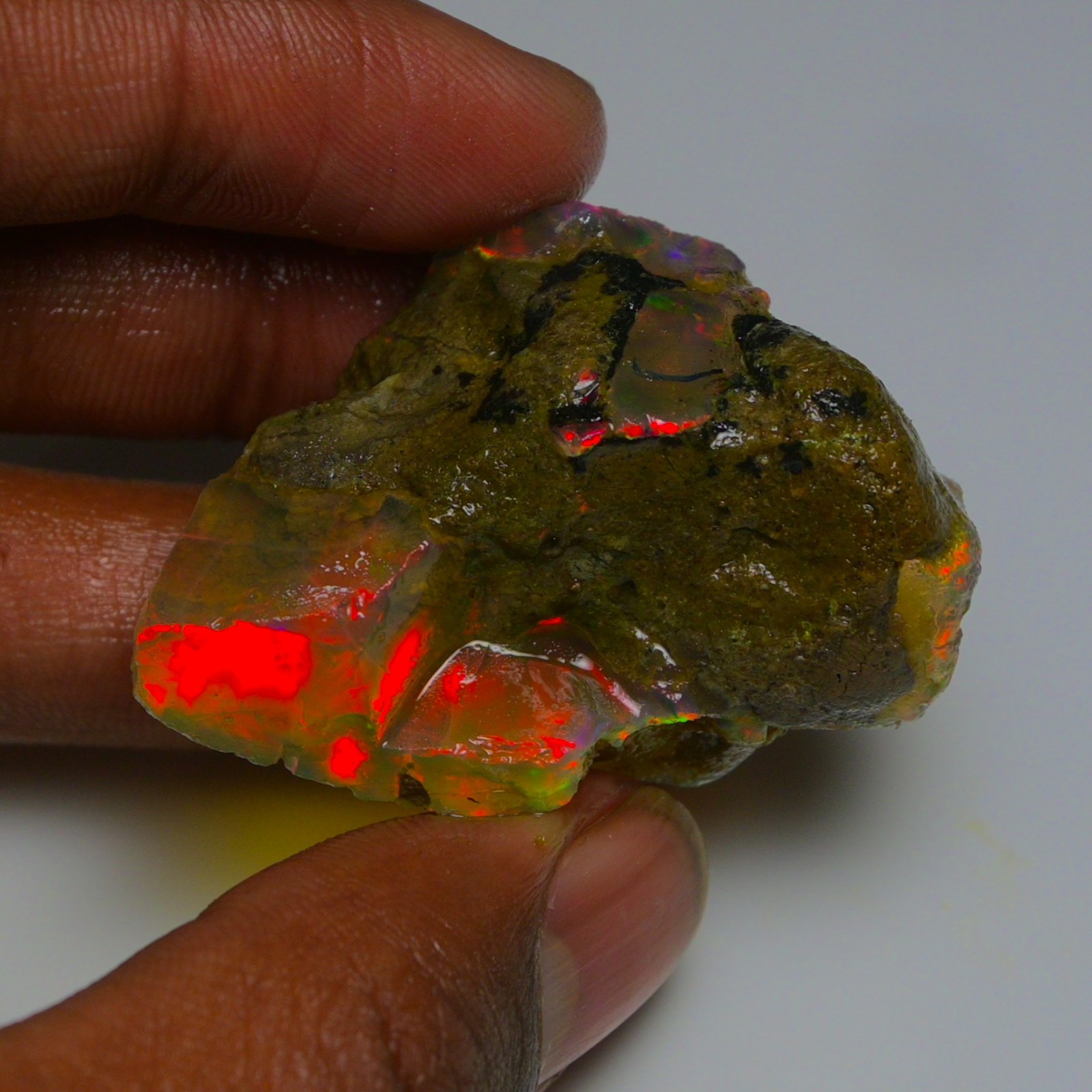 Stunning Ethiopian Opal Rough 84.05 Cts, Large Oil Opal Specimen Natural Opal