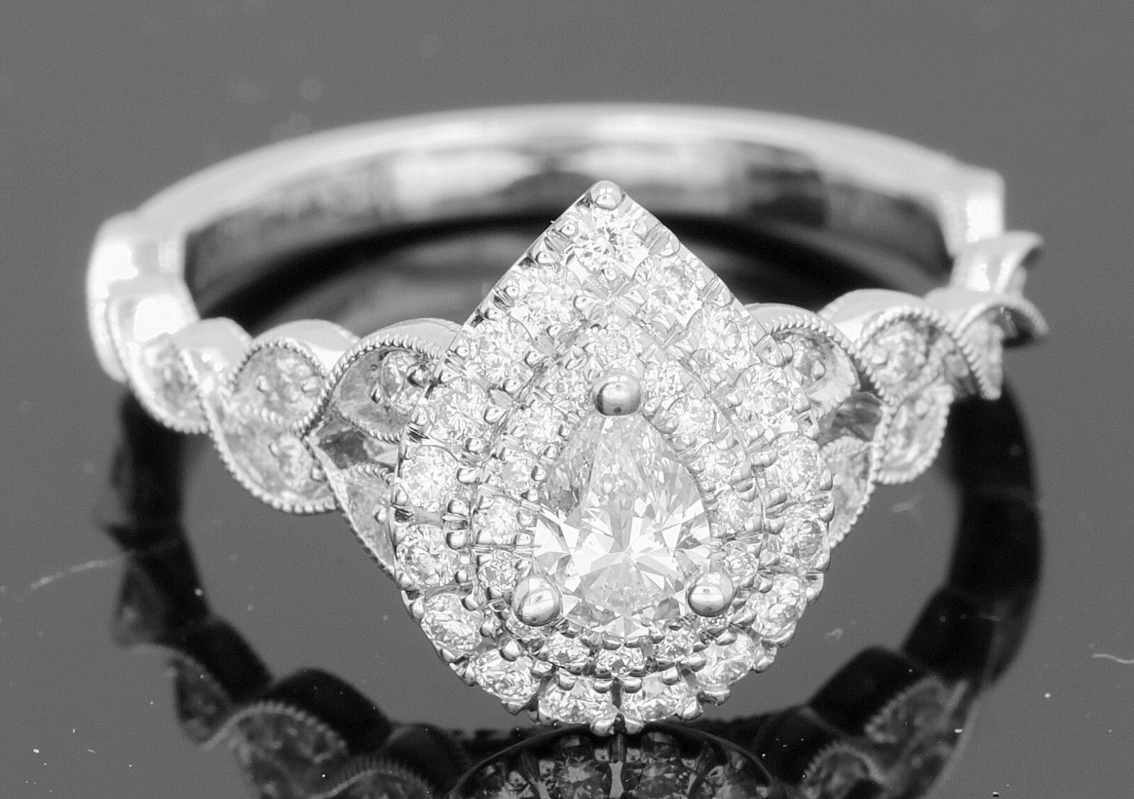 Ring Nail Lane 14k W/G 4.1gr Size7 Diamonds 0.27ct+0.46ct mele VS1 /VS #1675