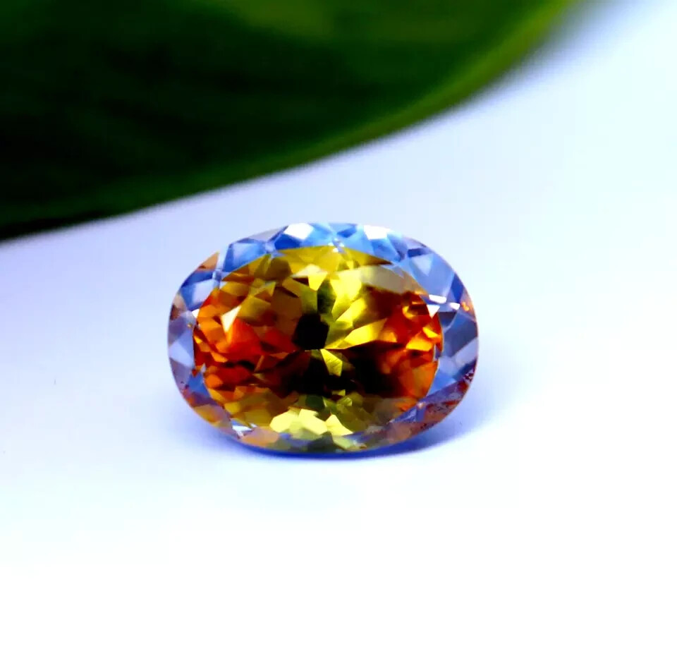 9 Ct+ Natural Bi-Colour Pitambari Sapphire Oval Cut Certified Loose Gemstone