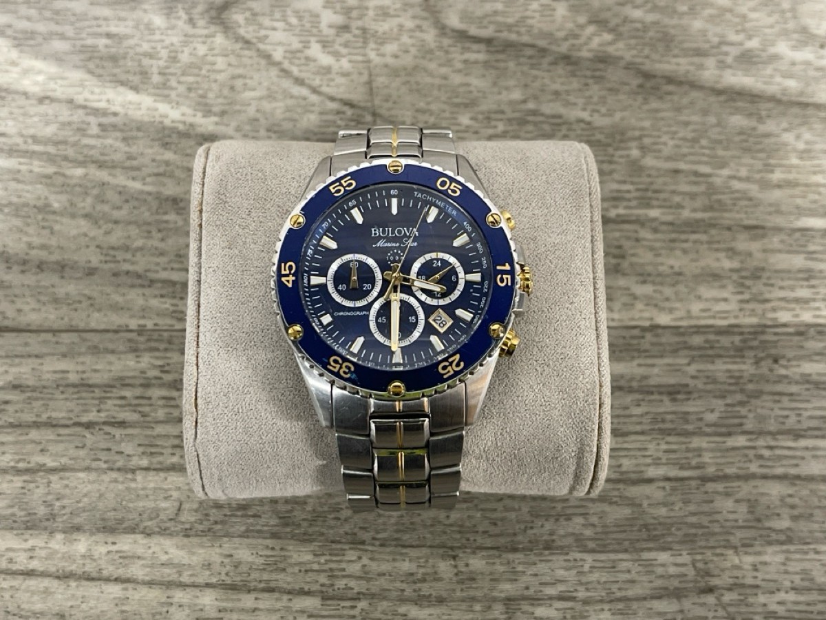 Bulova Marine Star 98B400 Blue Chronograph Stainless Watch (A1D028417)