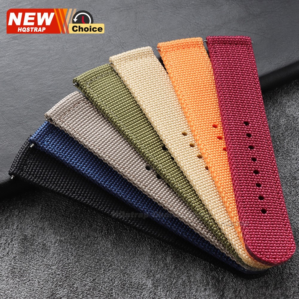 High Quality Nylon Watch Band Canvas Watch Strap Single Pass 18mm 20mm 22mm