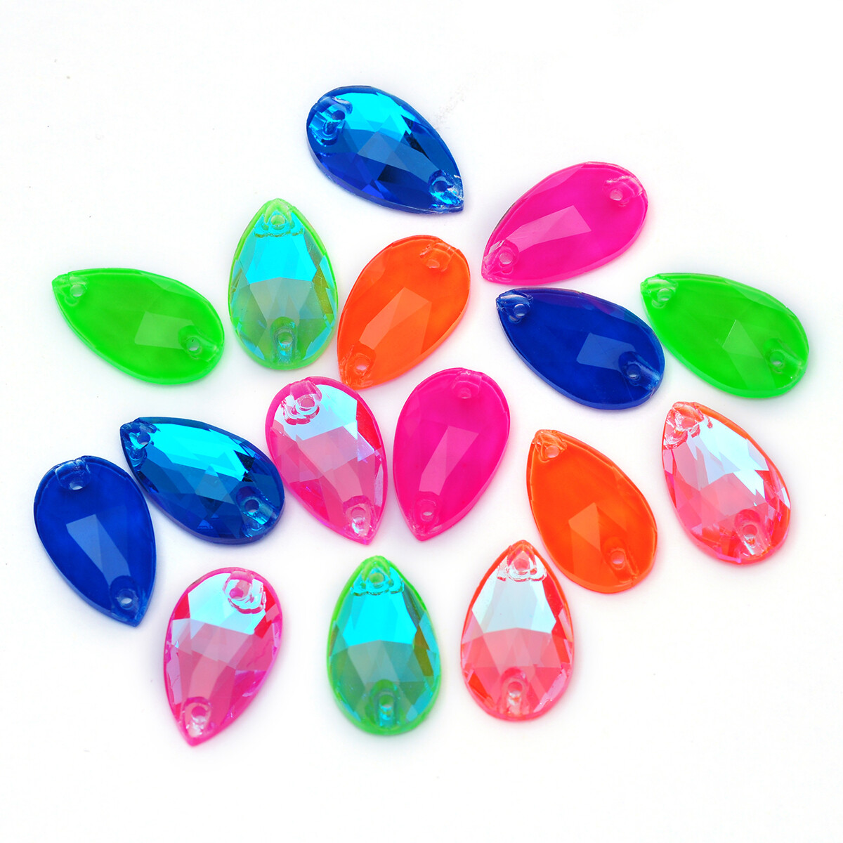 Drop Solid Gem Crystal Neon Sew On Rhinestones Fluorescence Mocha Sewing accesso