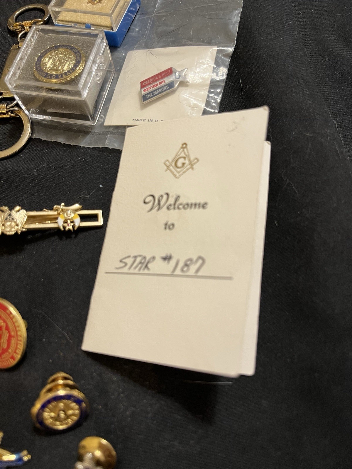 Vintage Masonic Estate Lot Knights Templar Rings Pins Buckle Coins Tie Bar