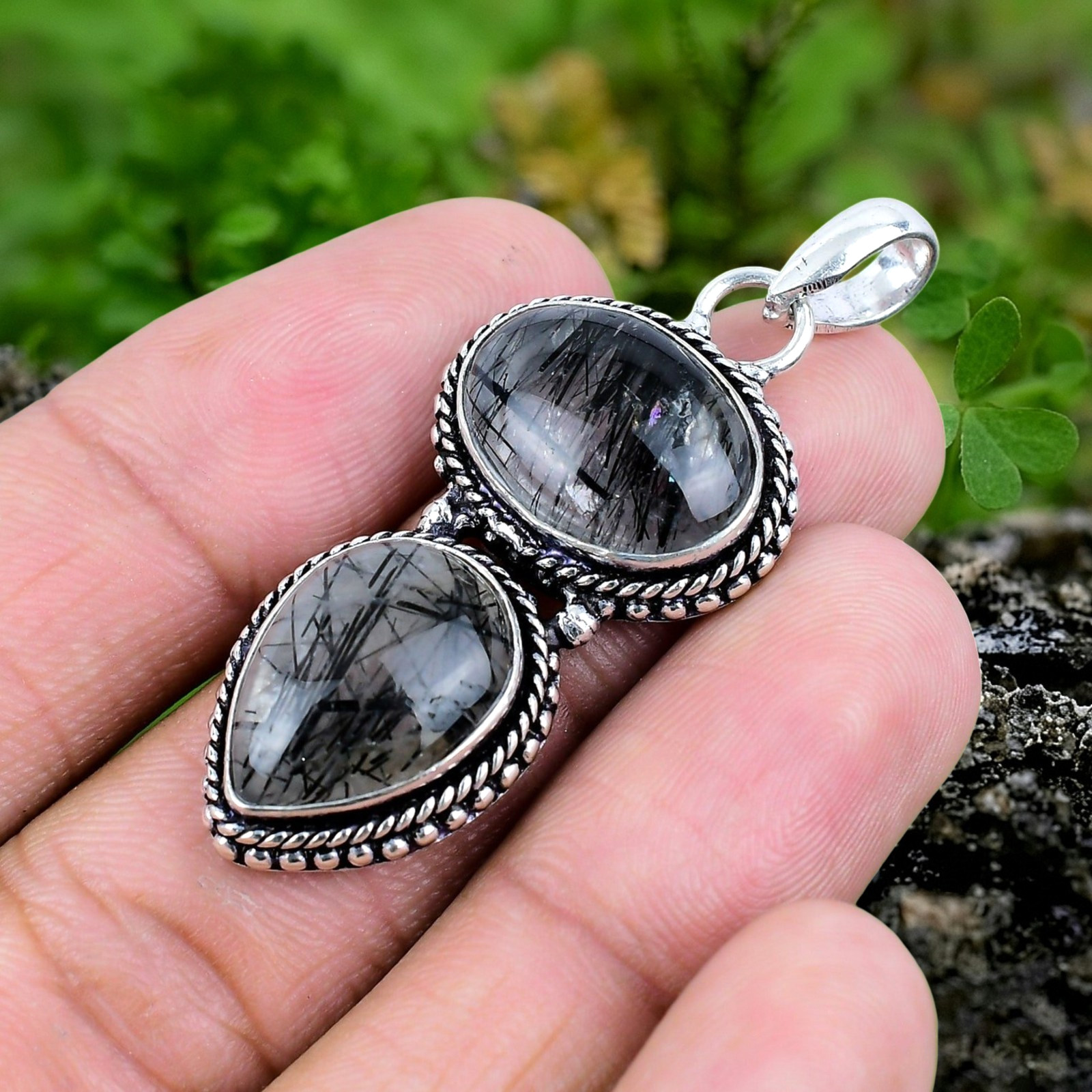 Rutile Quartz Silver Pendant 925 Sterling Silver Handmade Pendant Silver Pendant