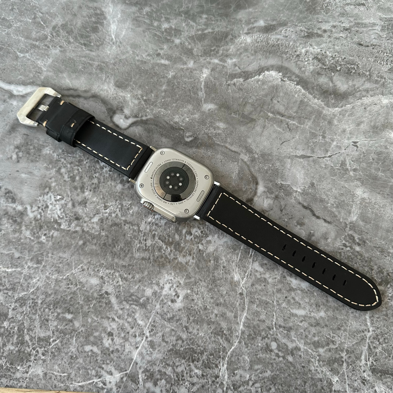 Black Suede Padded Leather Watch Strap Band For NEW Apple Watch Ultra 1 2 49mm