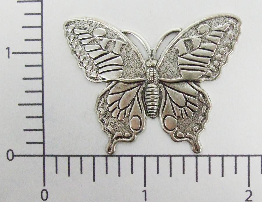 35074 Victorian Large Butterfly Jewelry Finding Silver Ox