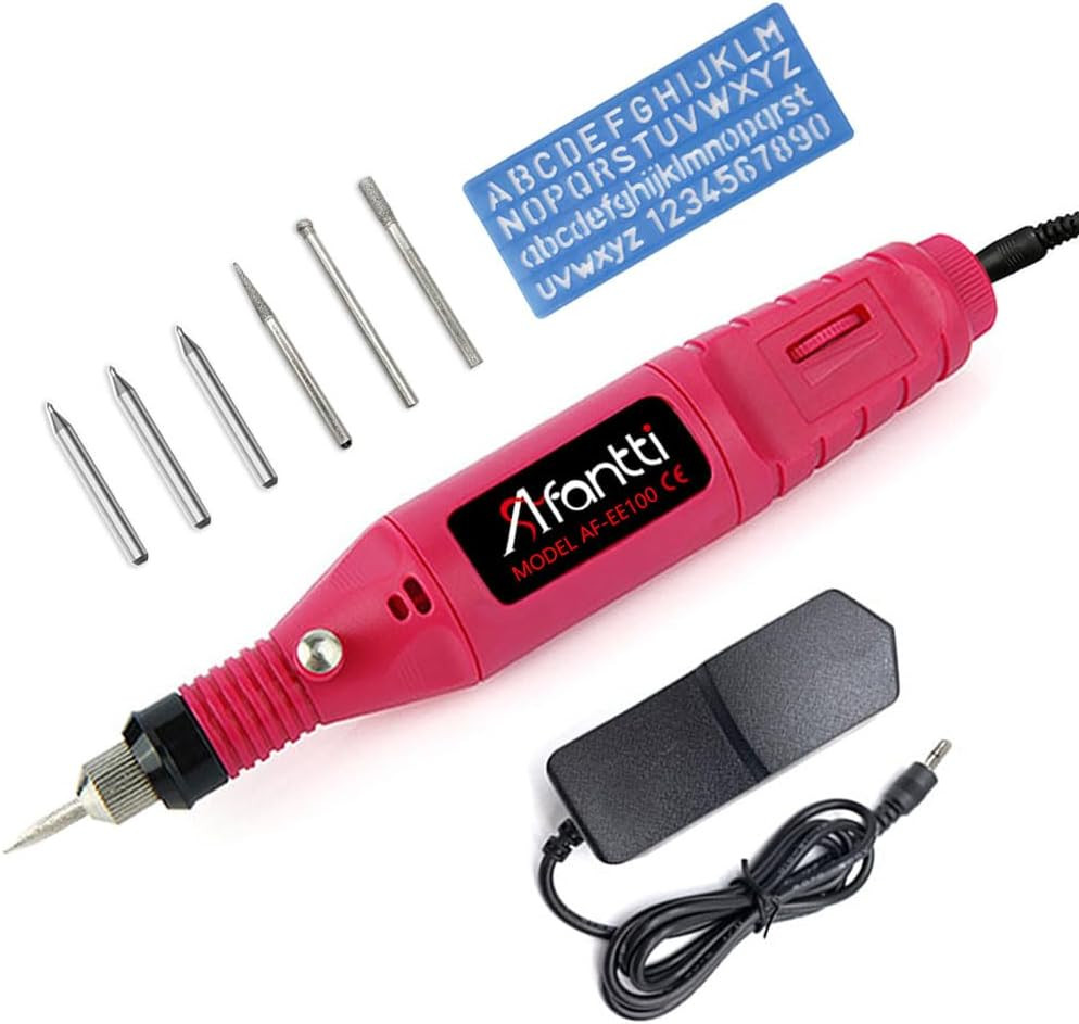Electric Engraving Pen Etching Tool | Tungsten Carbide Tip | | Stencil | Corded