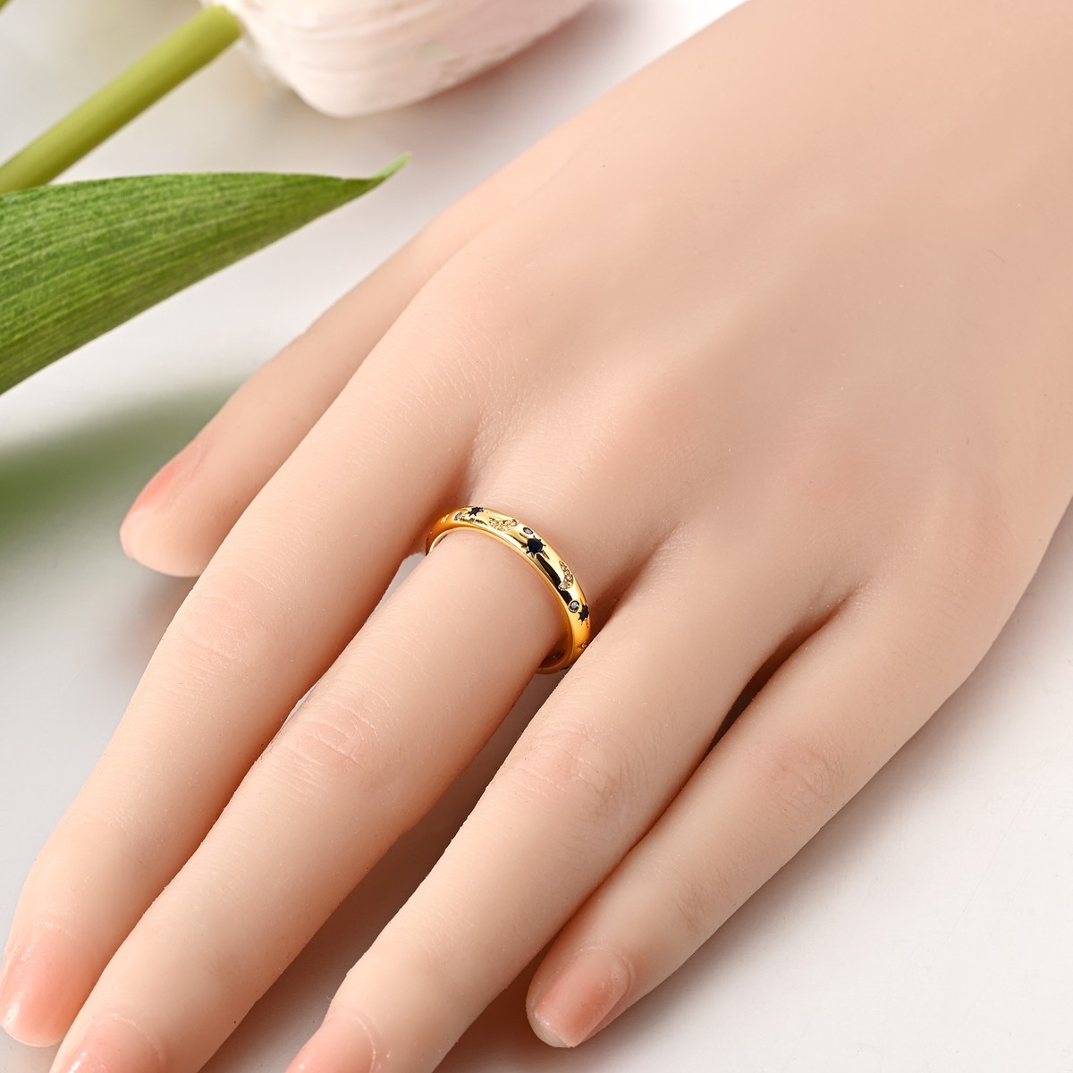 LAZA 925 Sterling Silver Brilliant Night Sky Finger Ring Blue CZ Women Jewelry