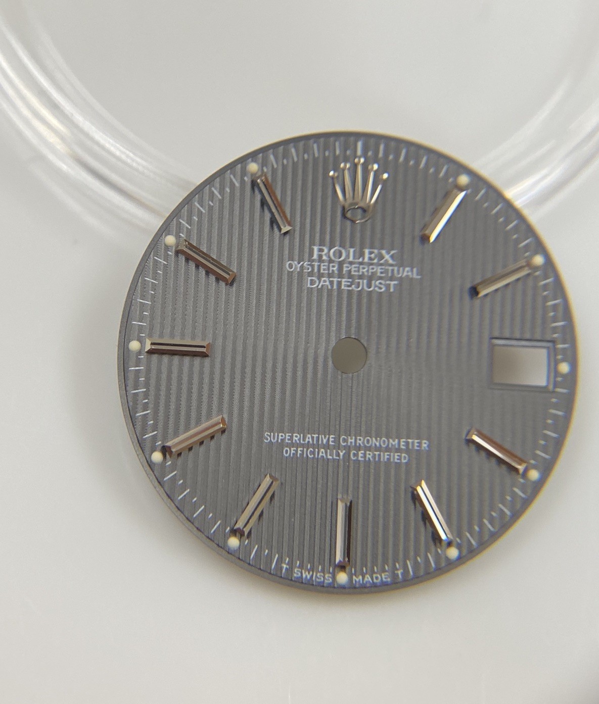 Genuine Rolex Midsize DateJust Gray Tapestry 6800 68000 Cal 2035/2135 Dial
