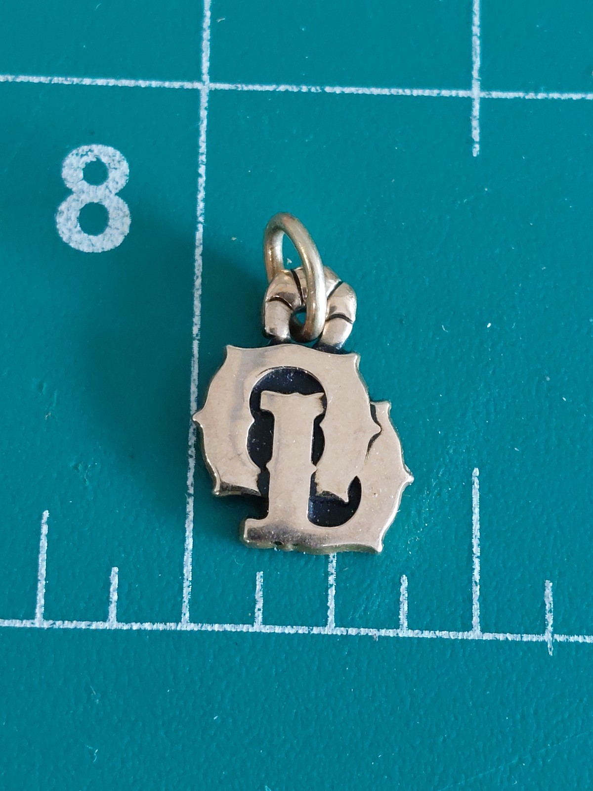 CTO charm Marked 1/5 10k Gold Stylized OD Initials