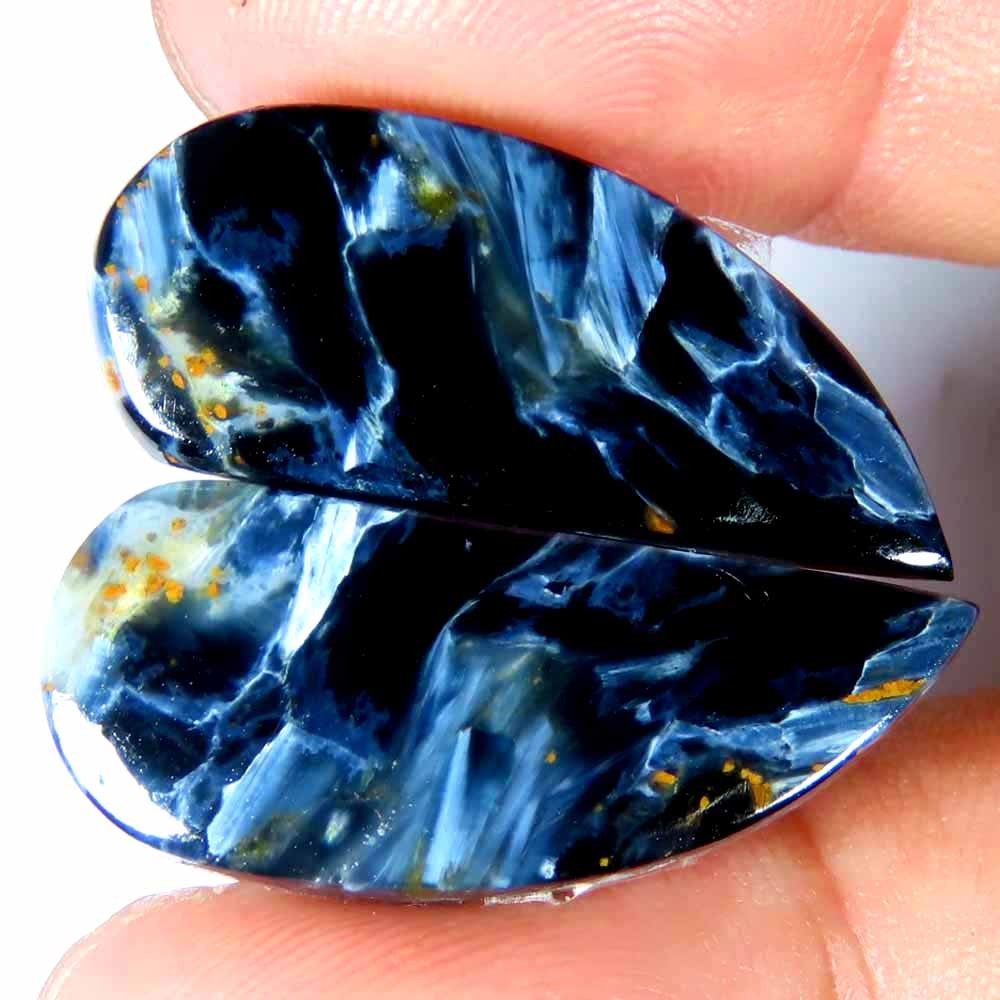 20.50Cts.100%Natural Blue Pietersite Matched Pair Fancy Cab 11x26x4mm Gemstone