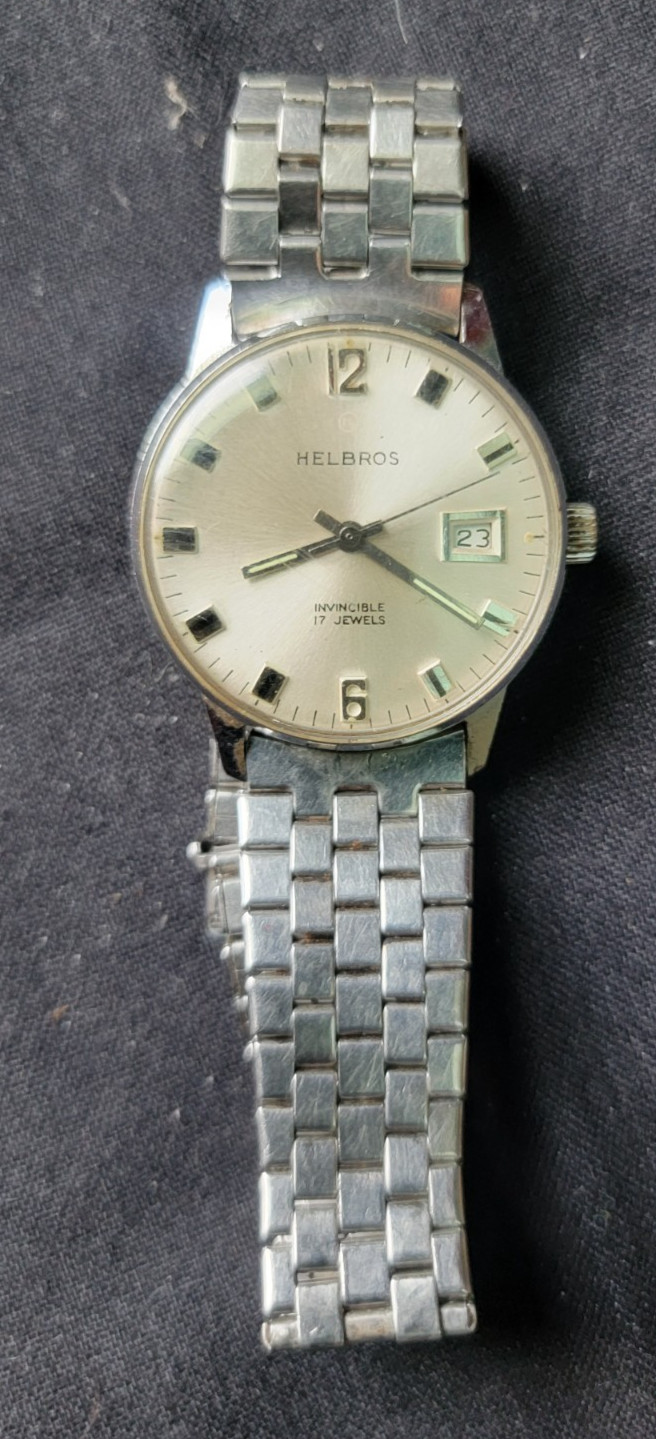 VINTAGE HELBROS 17 JEWELS MEN’S WATCH WORKING