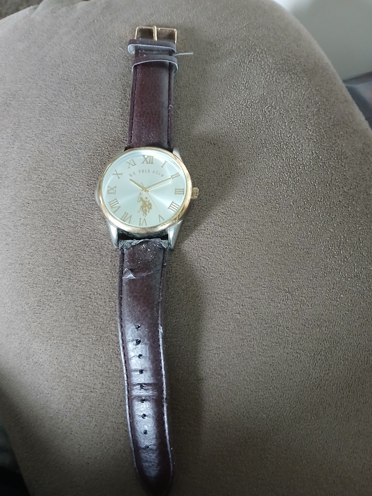 U.S. Polo Assn. Classic Men’s USC2273 Watch with Brown Faux-Leather Strap