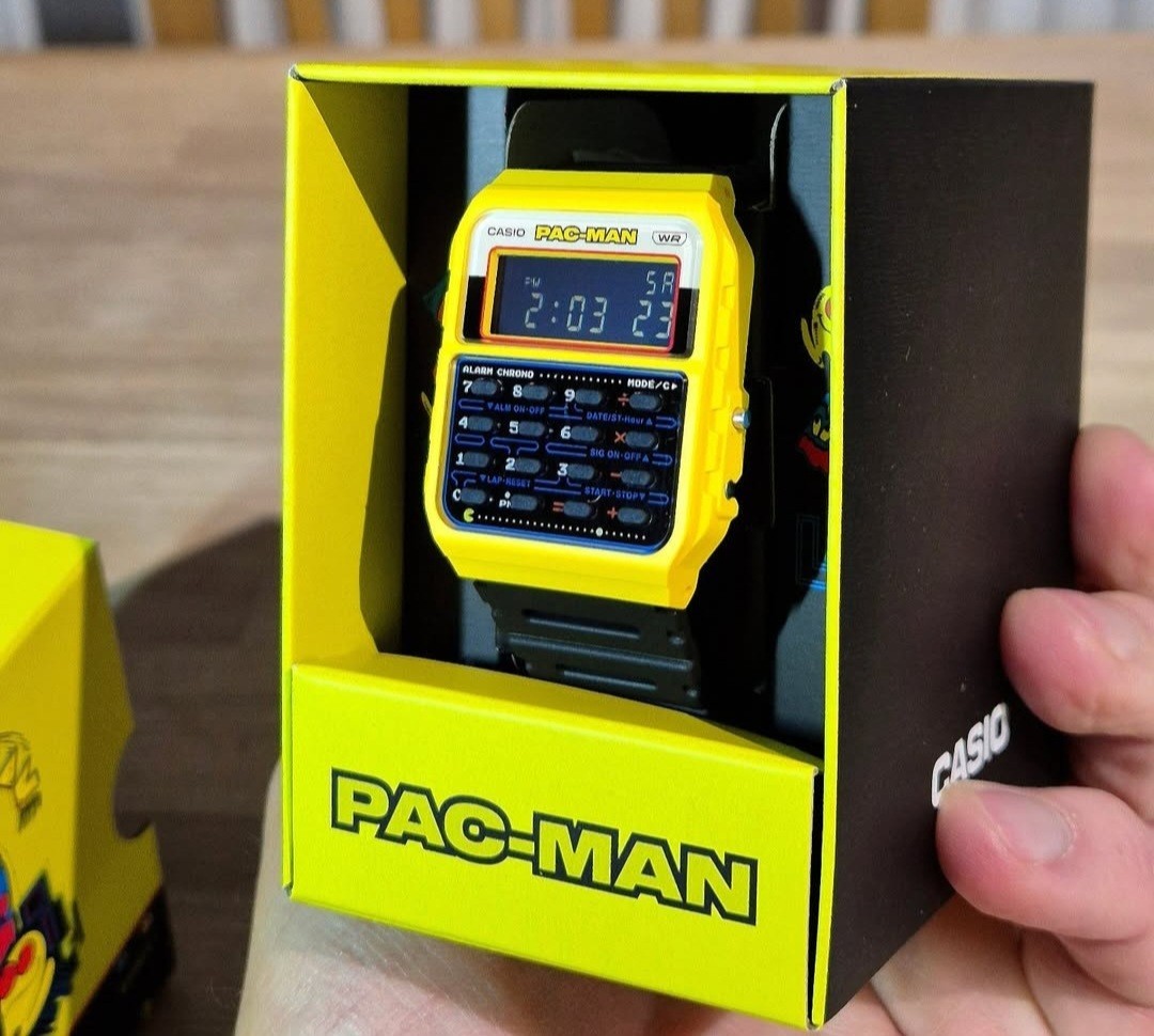 Casio x PAC-MAN CA-53WPC-1B Limited Edition Calculator Watch – New