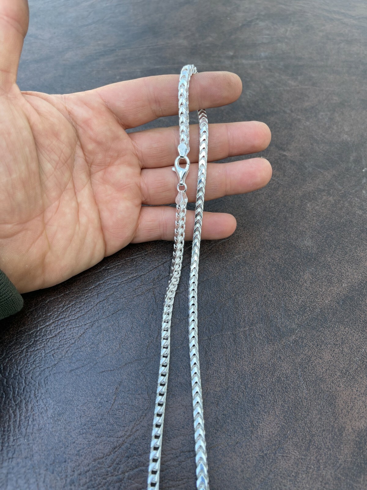 Solid 925 Sterling Silver Franco Chain 5mm Thick Hip Hop Mens Necklace 18-30″