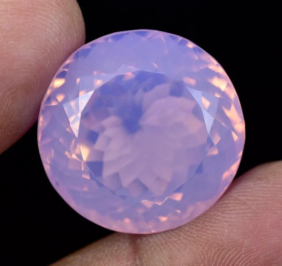 165 CT Certified Purple Pink Opal Round Cut Big Size Loose Gemstone Rare Find