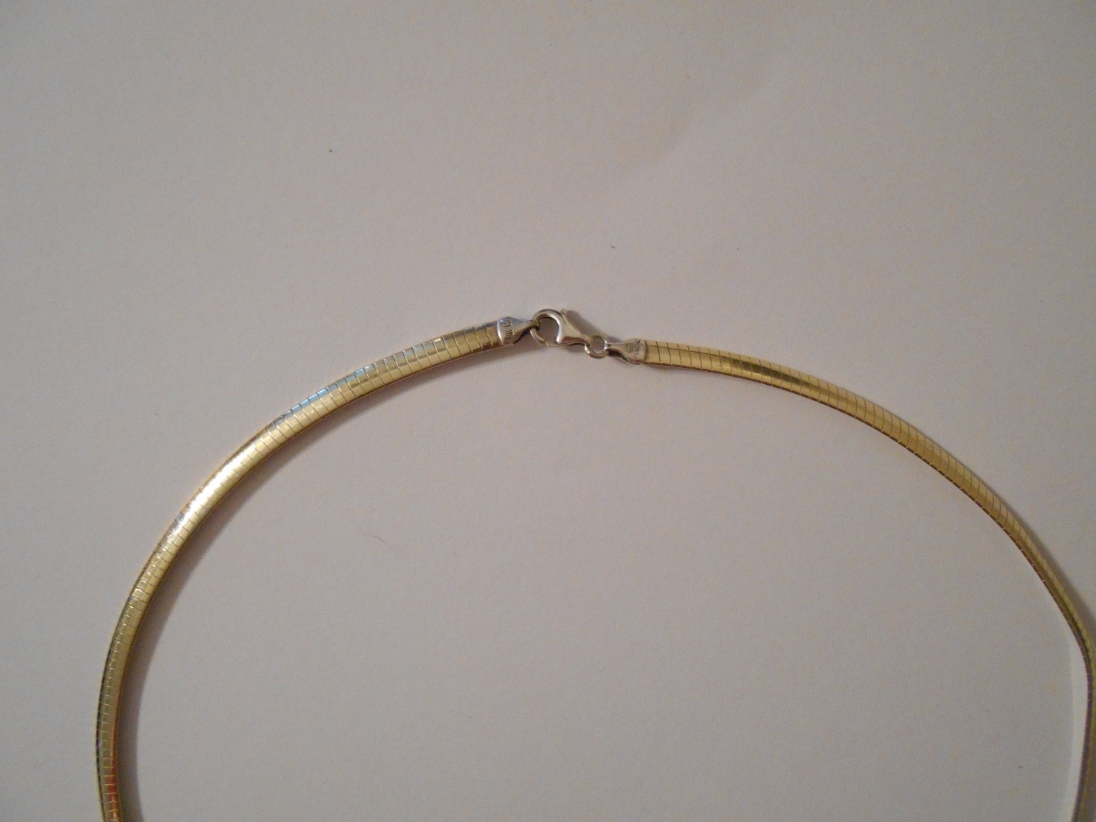 Snake Flat Gold over .925 Sterling Silver Gold 1/11 10kt Length 17.5″ Necklace