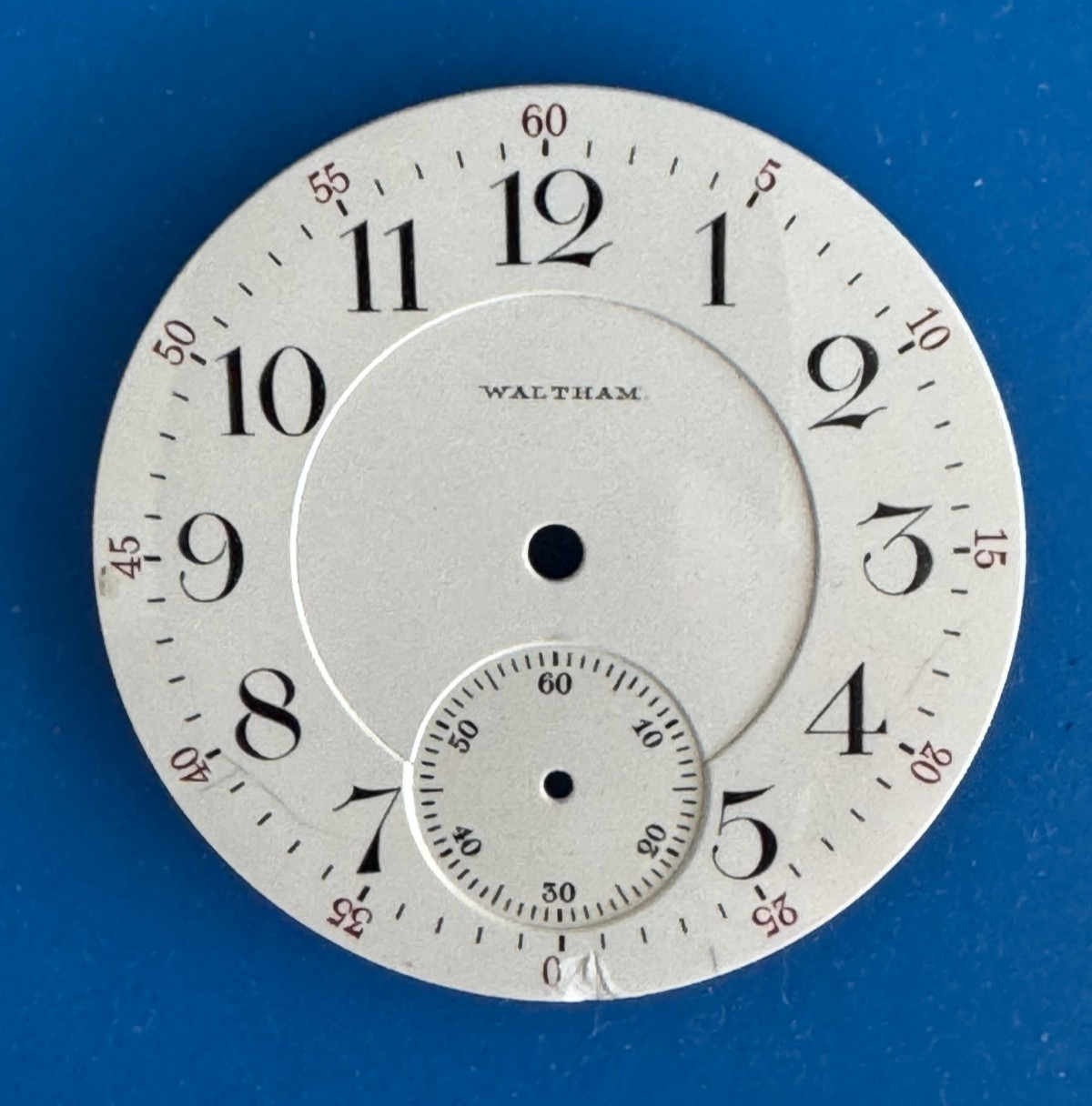 VINTAGE 18 SIZE WALTHAM M# 1892 POCKET WATCH PORCELAIN DOUBLE SUNK DIAL