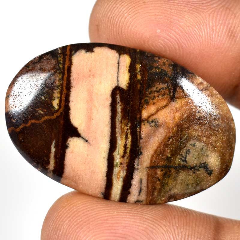 42.10Cts. Natural Biggs Jasper Oval Cabochon Gemstones 25mm. 38mm. 05mm.