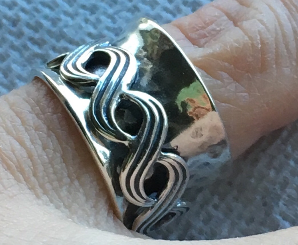NWOT OR PAZ STERLING SILVER 925 INFINITY DESIGN SPINNER RING SZ 7 MADE ISRAEL PZ