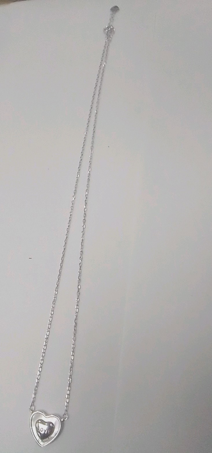 Sterling Silver 925 Ladies Mother Of Pearl Heart Necklace