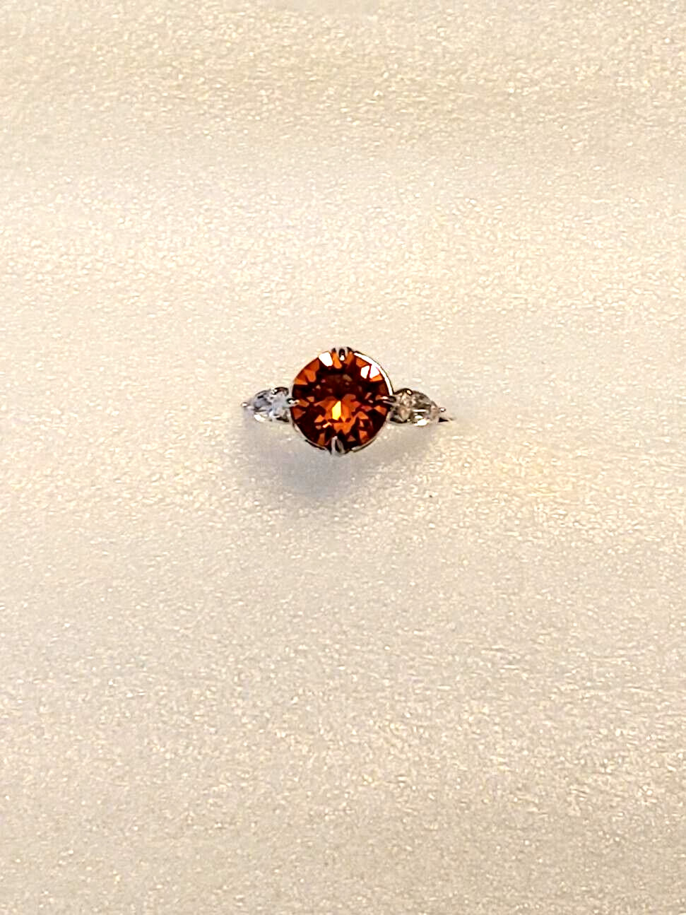 Fragrant Jewels Satin Collection Ring Topaz Swarovski Crystal .925 SS Ring Size5