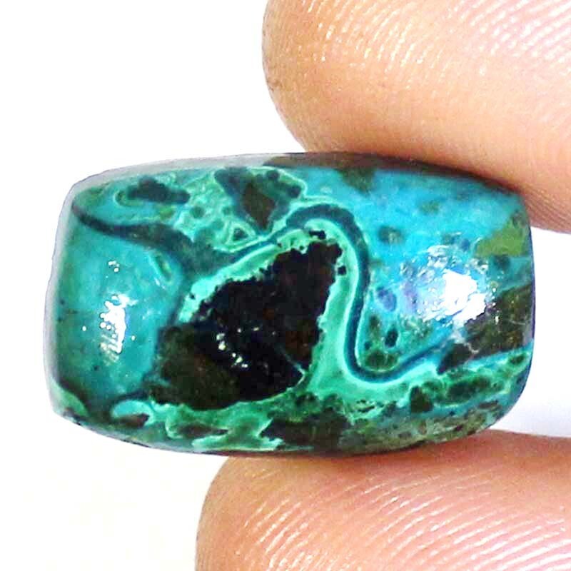24.95CT 100%Natural MALACHITE CHRYSOCOLLA CUSHION Cabochon 14X23X7mm stone BC-44