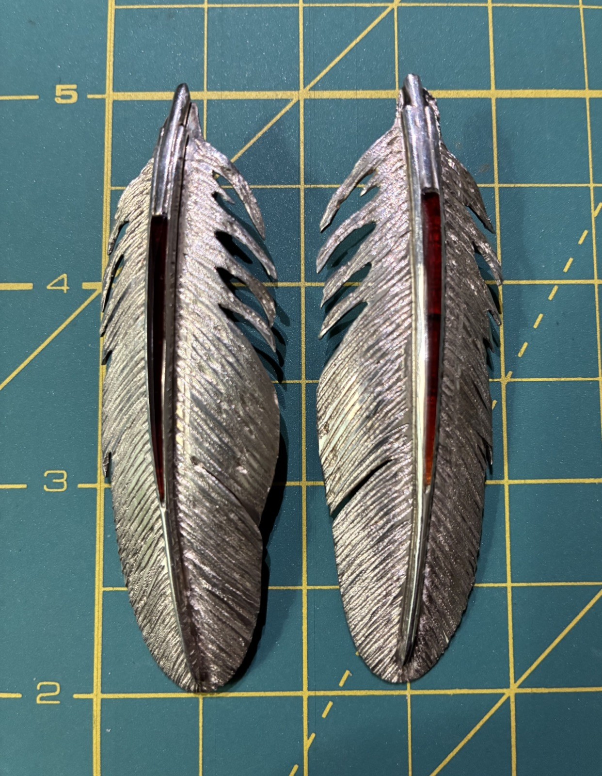 LAKOTA SIOUX STERLING/STONE Feather Earrings R.I.P. Micheal Little Elk 1950-2012
