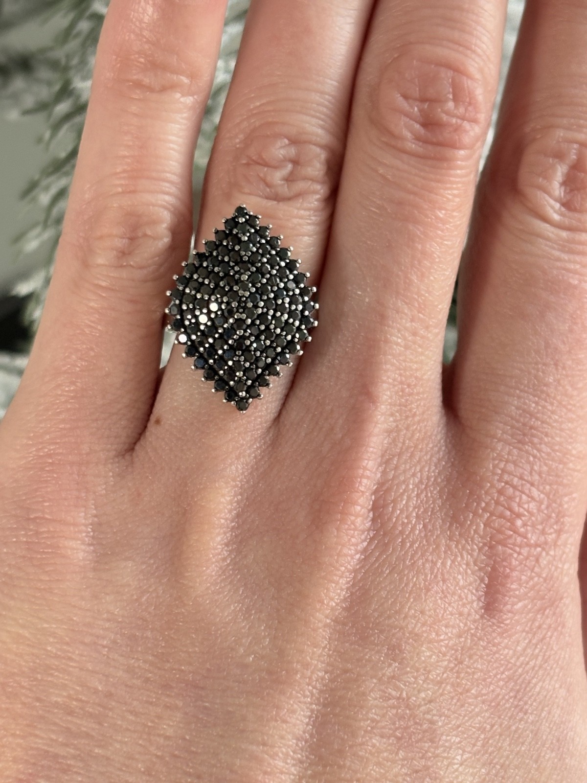 Black Spinel 925 Sterling Silver Ring Size 5 by Fuzion Creations International