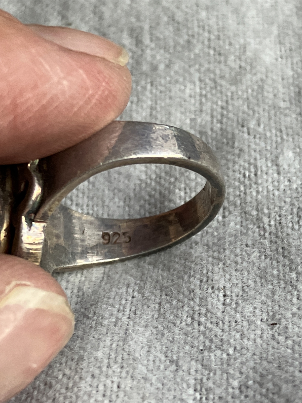 Vintage Sterling Silver Black Onyx Marquis Ring Size 7.25 8.8 Grams ~ J43