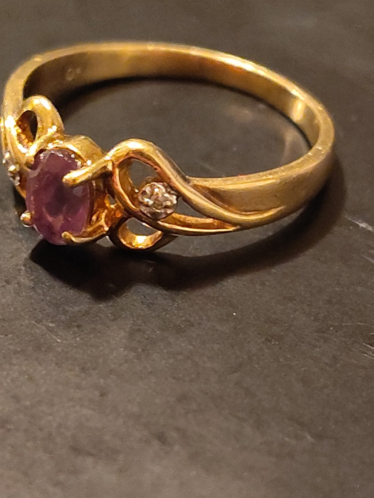 VTG 10kt Gold Amethyst Women’s Size 8