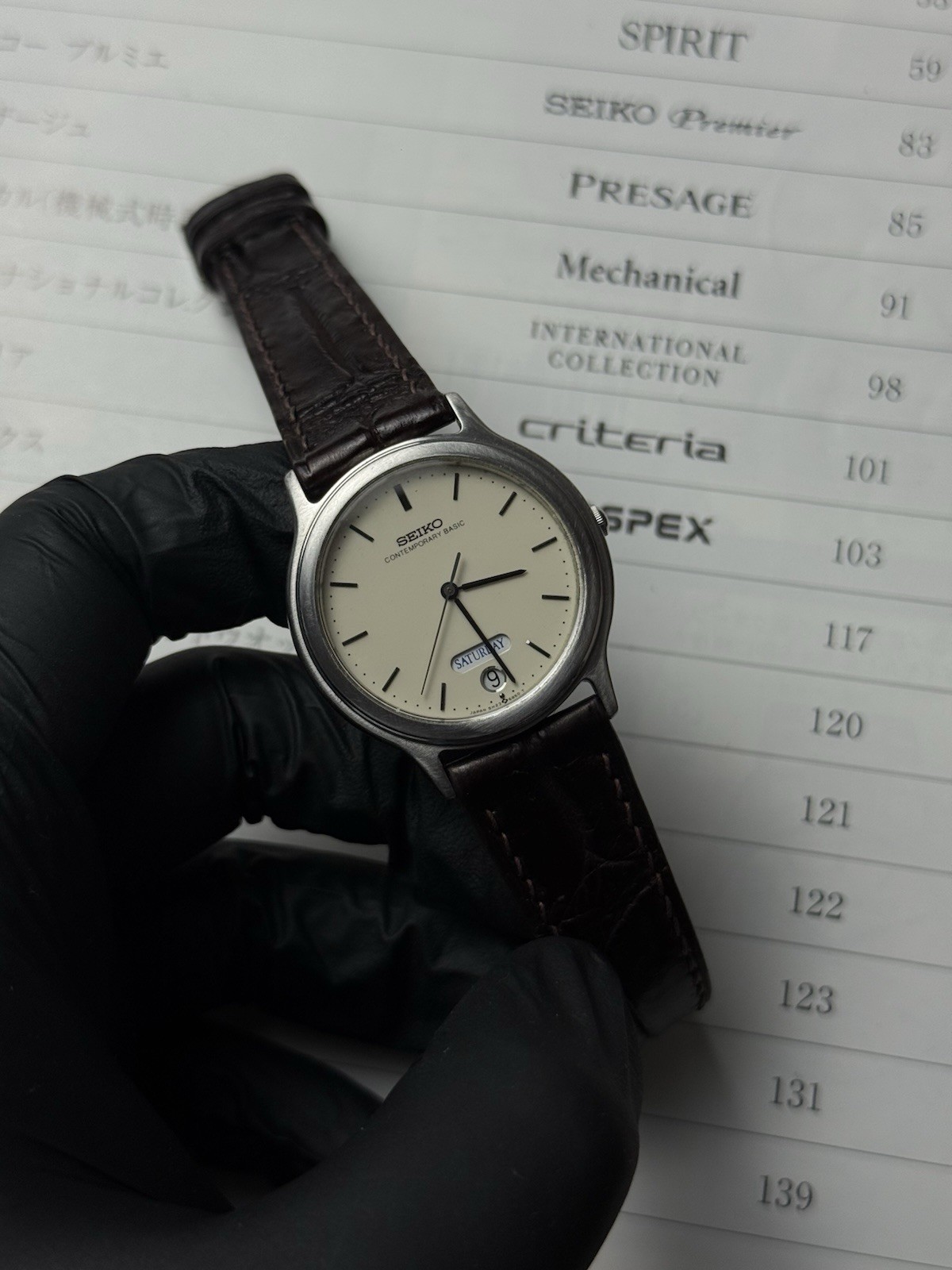 Vtg 1999 Seiko Contemporary Basic 5H23-6B90 Men’s Watch [Near Mint]