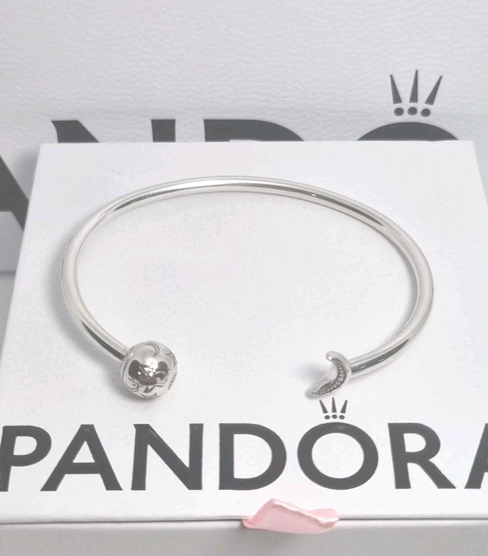 Pandora Limited Edition Moon & Stars Cuff Bangle, Size 2-17.5cm , Box & Bag NEW
