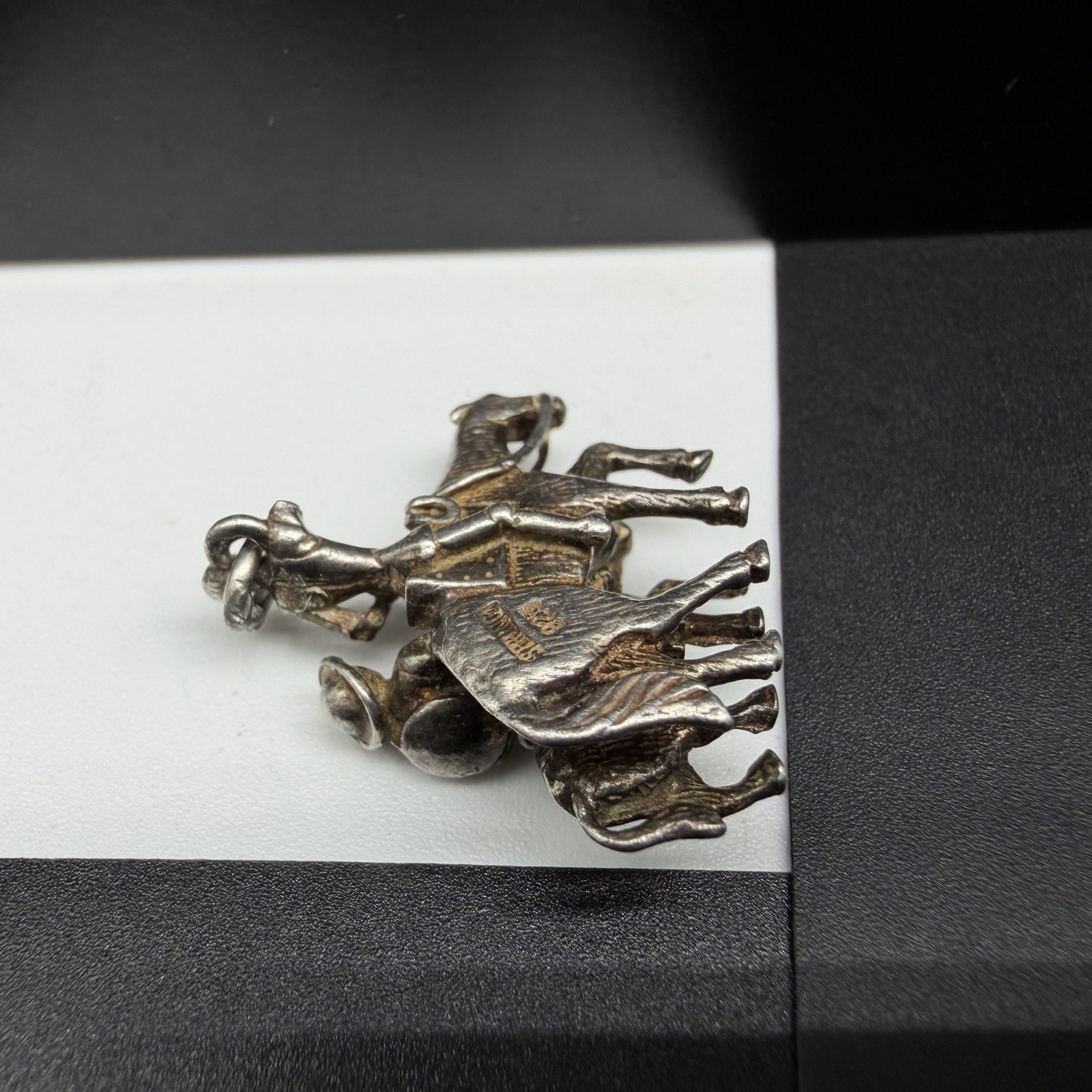 Vtg Sterling Silver Man of La Mancha Don Quixote Sancho Panza Charm See Details
